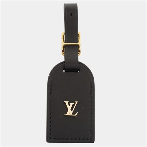 louis vuitton luggage tag black|black leather luggage name tag.